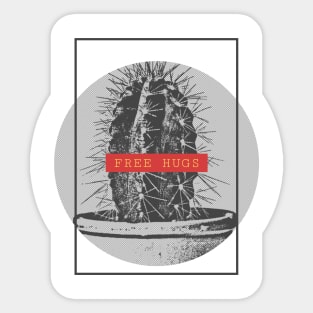 Free Hugs Cactus Sticker